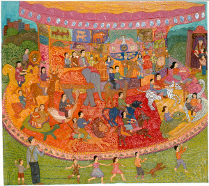 Carousel (Crayon sgraffito painting, 1974)