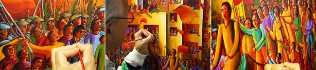 John August Swanson at work in the studio