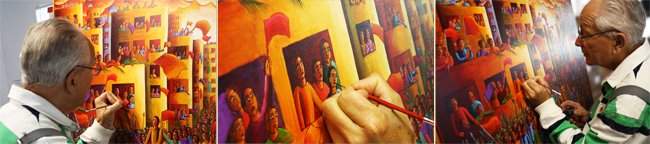 John August Swanson at work in the studio